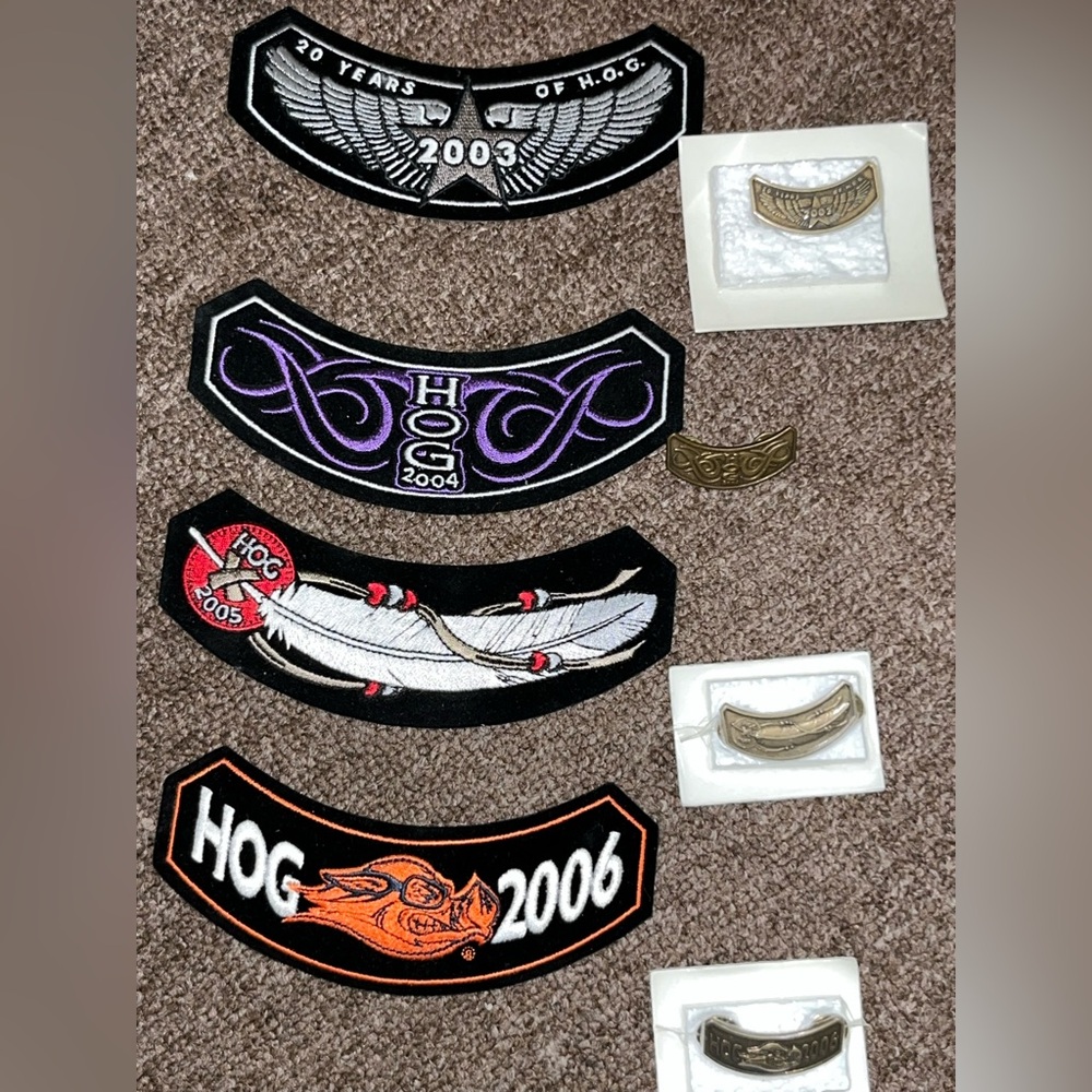 Harley-Davidson H.O.G. (Harley Owners Group) Annual Member Patches & Pins 03-06